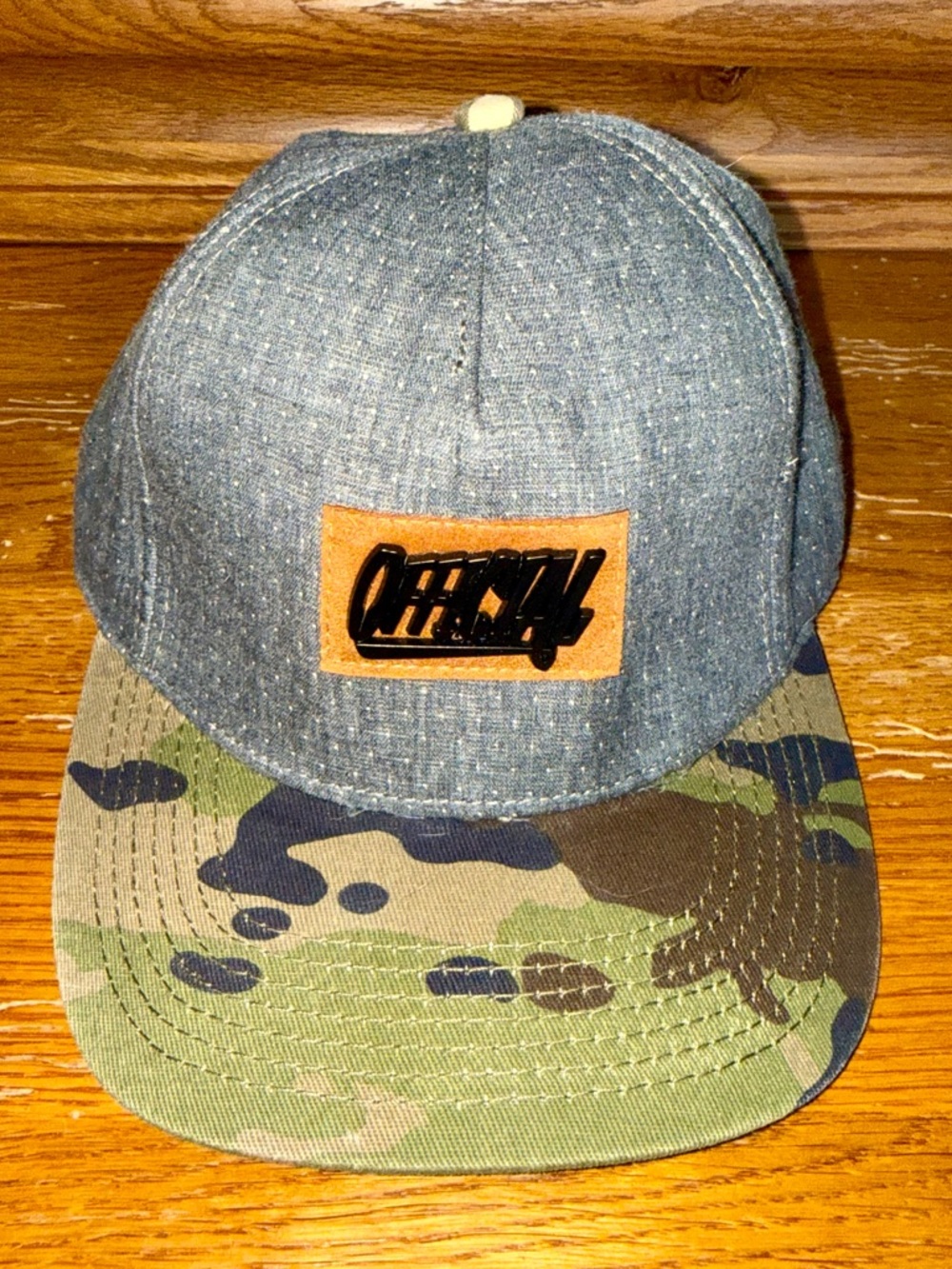 Official Camo Hat with Leather Closure Strapback and Official Patch